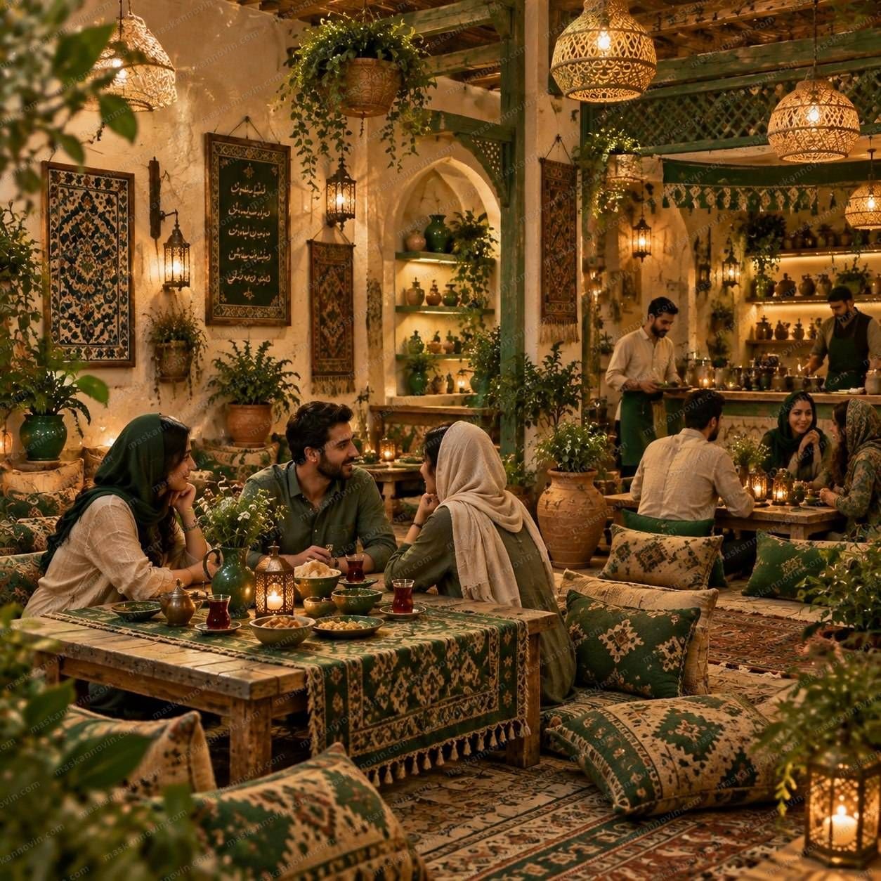 تصویر ملک 🏠 سفره خانه سنتی۳۲۰متری بازسازی‌شده جنت‌آباد مرکزی